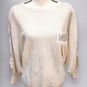 Embroidered Vintage White Italian Sweater